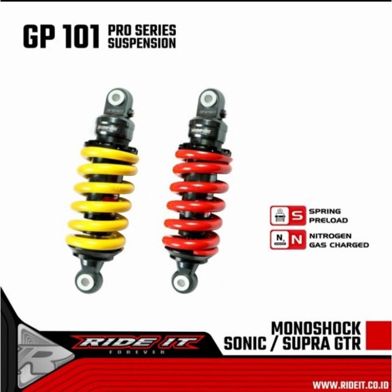mono shock belakang GP 101 series merek ride it Honda Sonic 150