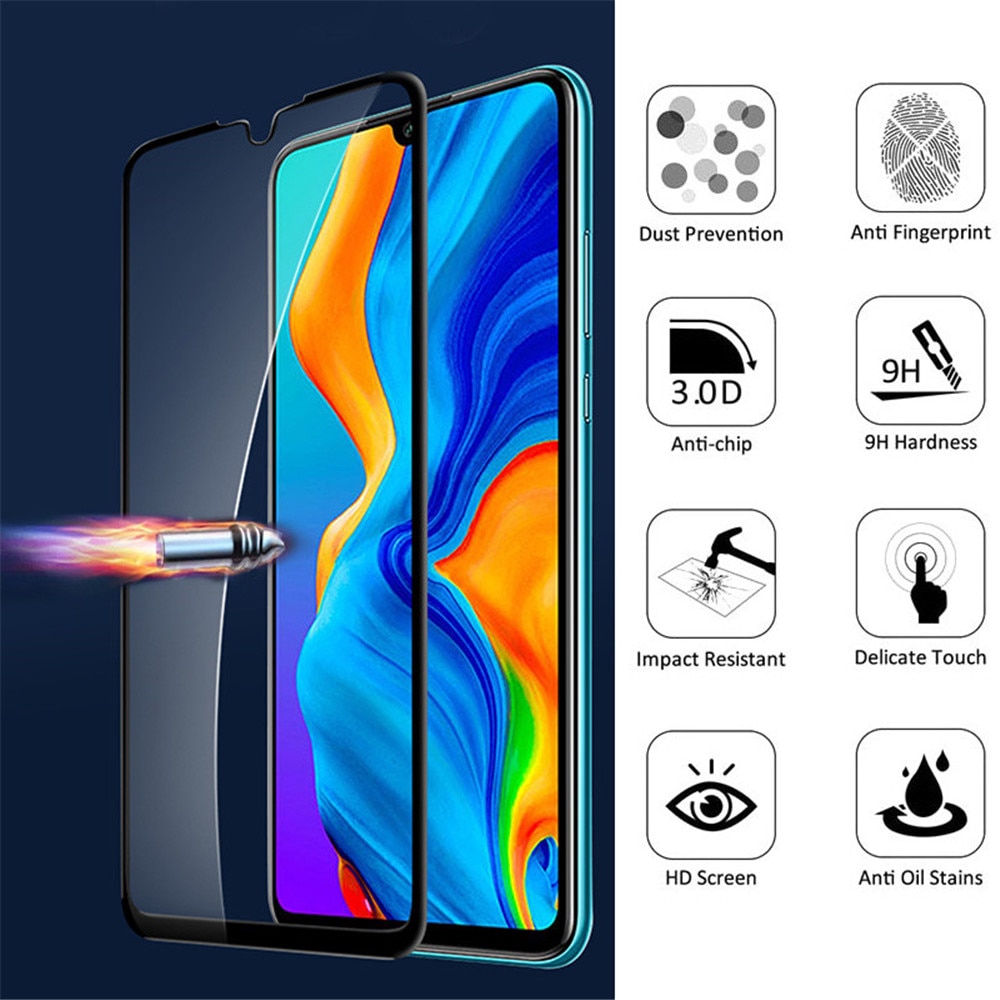 3-in-1 Tempered Glass Screen Protector Untuk OPPO A17 A57 A96 A95 A55 A76 A16 A15 A54 A74 A92 A52 A53 A12 A31 A5S A3S F11 F9 A83 F1S Reno7 6 5F 4F 2F Lensa Film Stiker Belakang Rixuan