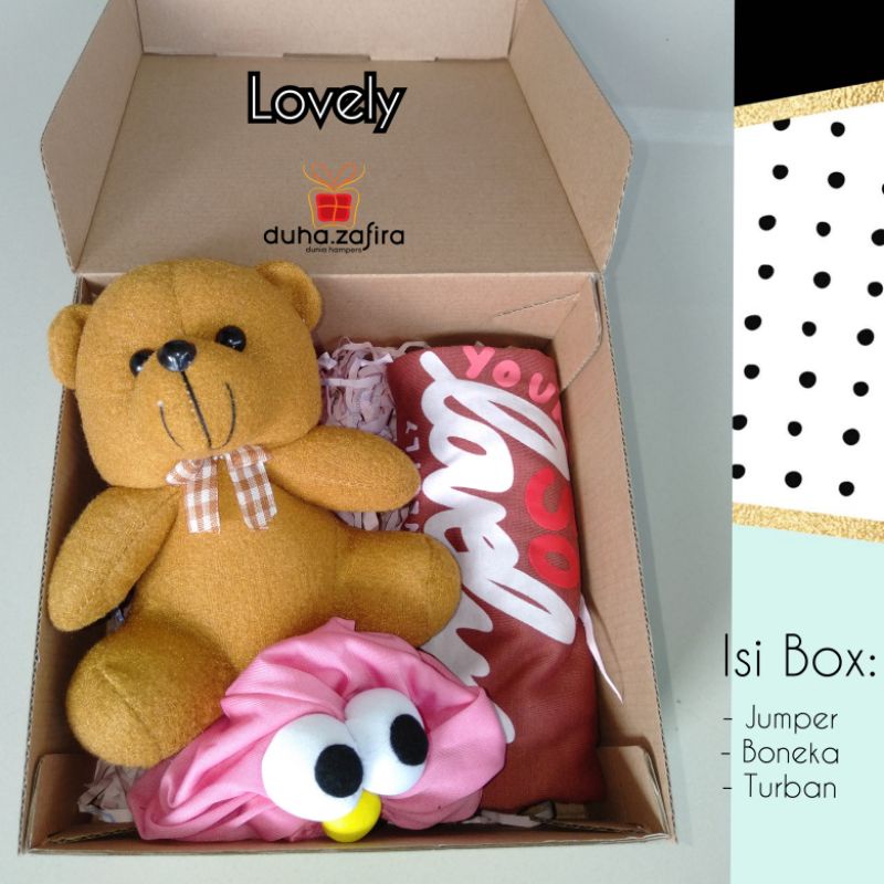 Duha Zafira Hampers bayi/ gift baby born/ baju bayi/ jumper baby girl/ kado lahiran/ kado ultah anak/ gift set/ set baju bayi/ gift box/ Hampers baby girl/ hadiah lahiran/ kado unik ini-Lovely - Girl