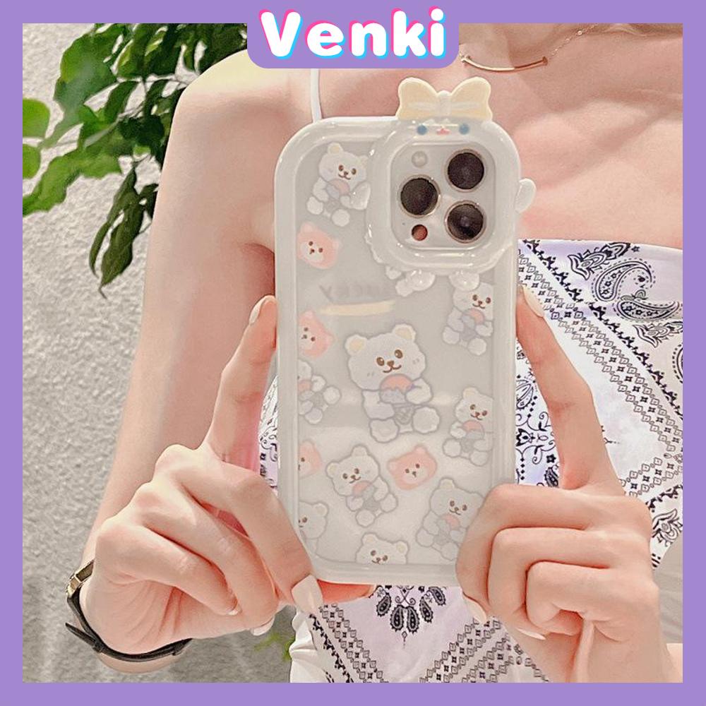 iPhone Case Silicone Soft Case Clear Case Airbag Shockproof Protection Camera Shiny Feel Bear Cute Cartoon Compatible For iPhone 11 Pro Max 13 Pro Max 12 Pro Max 7Plus xr XS Max