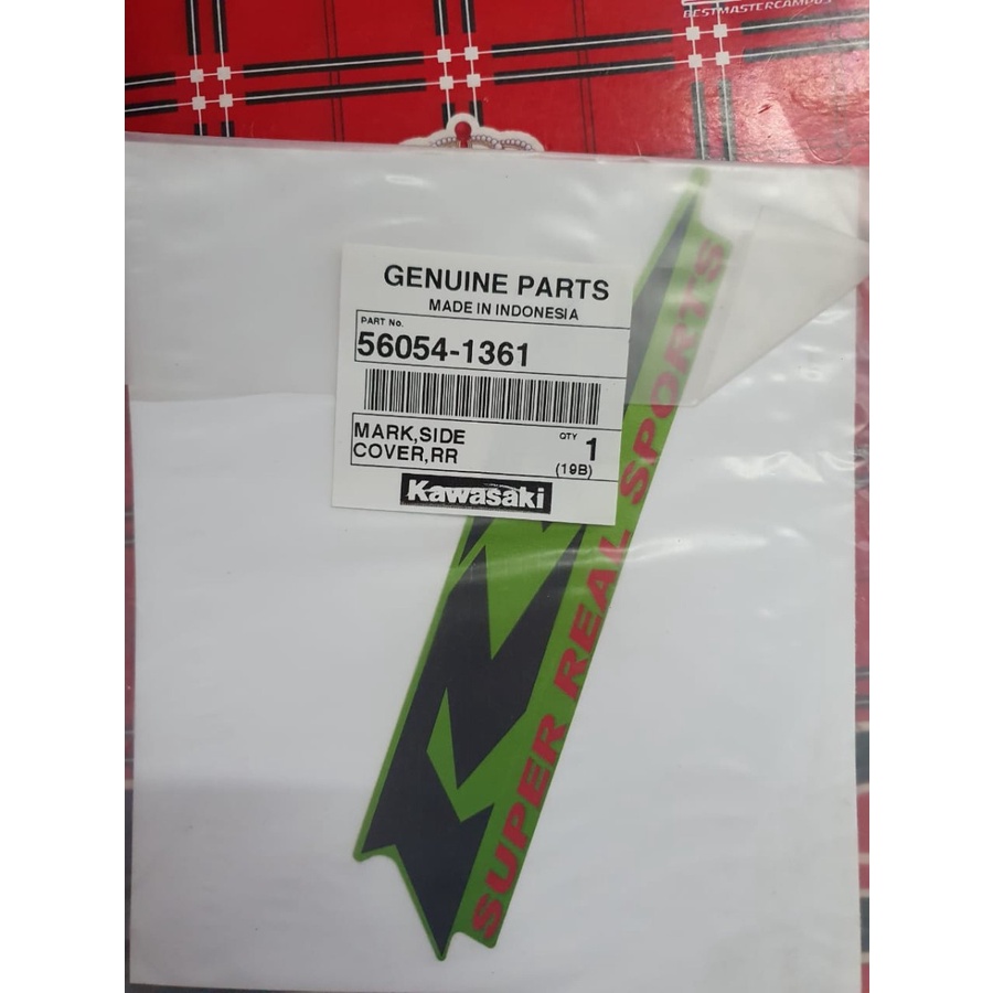 Stiker Body Belakang Hijau Hitam Ninja RR New Original Kawasaki