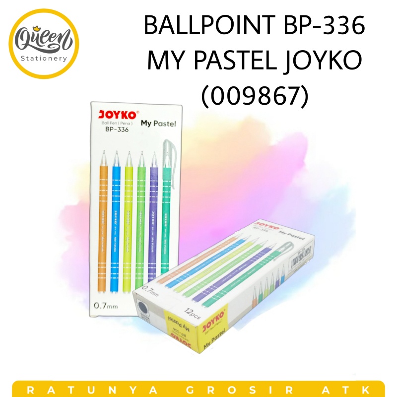 

1 PCS BOLPEN BP-336 MY PASTEL BLACK JOYKO (009867) - PULPEN HITAM 0.7MM