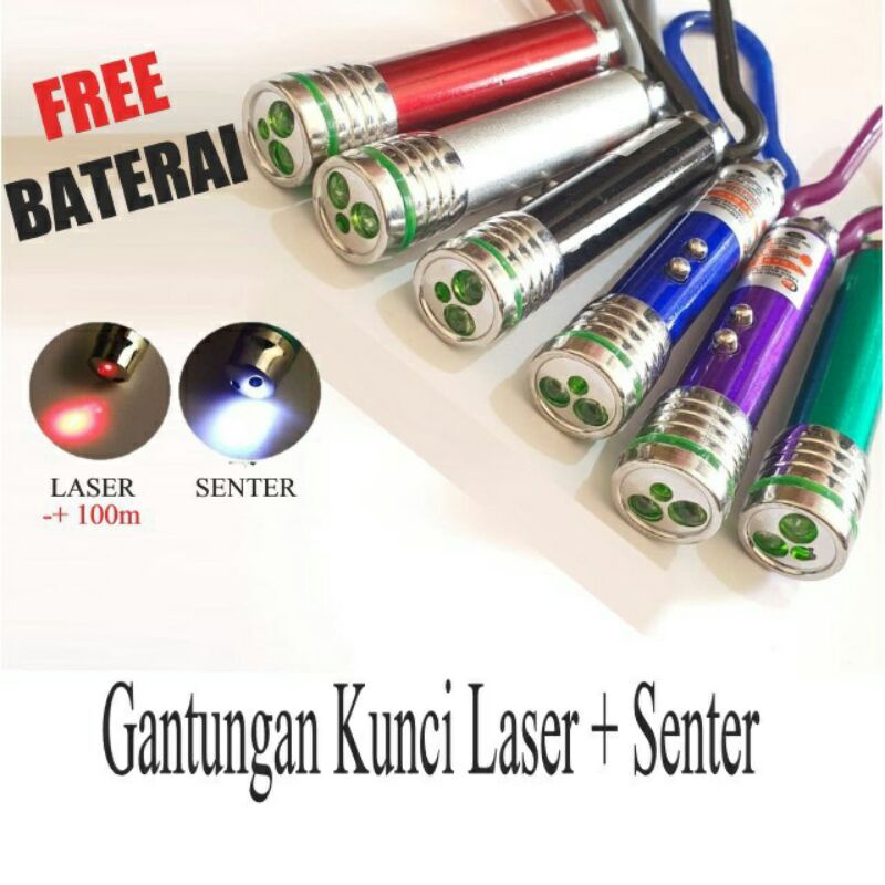 ( BISA COD ) Gantungan Kunci Laser Free Baterai Murah