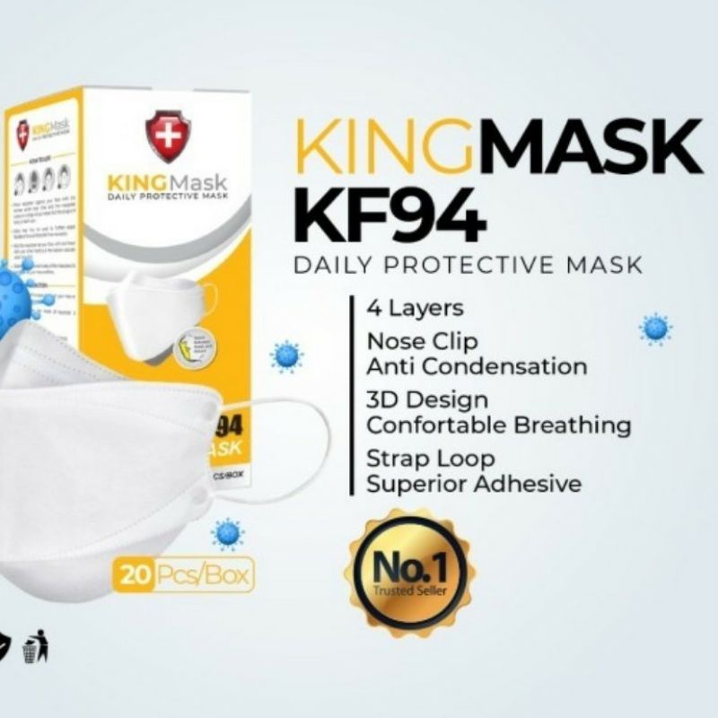 Masker King Mask/ KF94/ 4 Ply/ Daily Protective Mask/ Isi 20 pcs