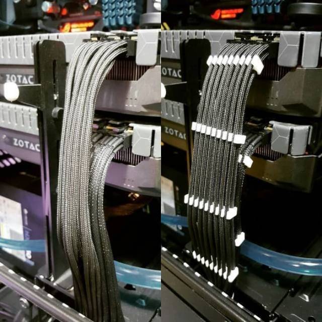 6 Pin Transparan Sisir Kabel Psu Cable Comb Sleeved
