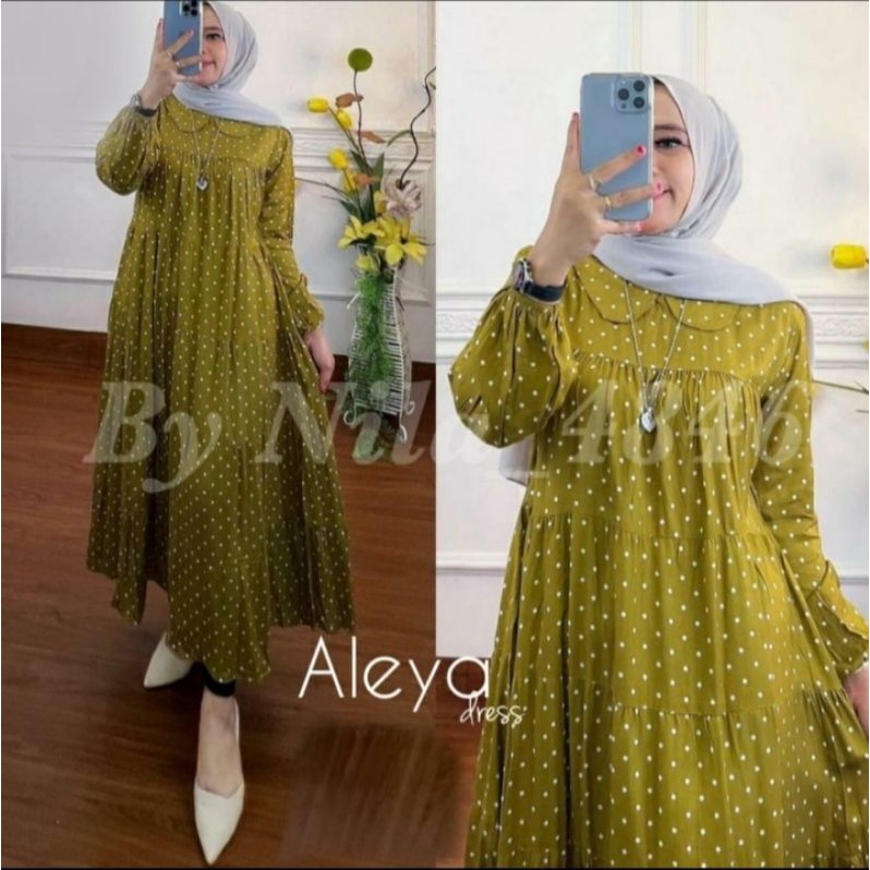 Baju Gamis Wanita Dress Homedress Maxy Motif Polka Jumbo Gamis Wanita Muslim Panjang Polka Jumbo Ter