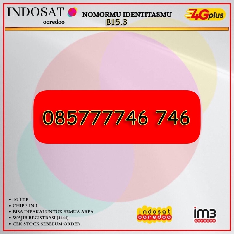 Nomor cantik indosat im3 4g lte Super ABC ABC rapi mudah di ingat