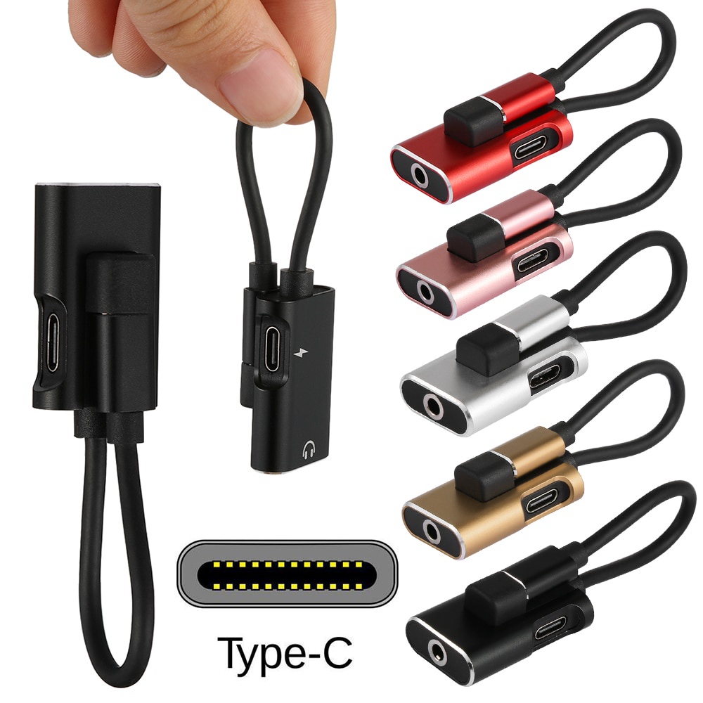 Kabel Data ke Type C model key chain magnet dan audio jack