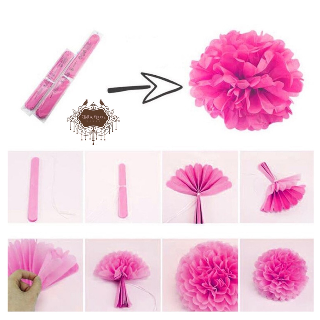 paper pom pom / pom pom kertas/ pom pom dekorasi