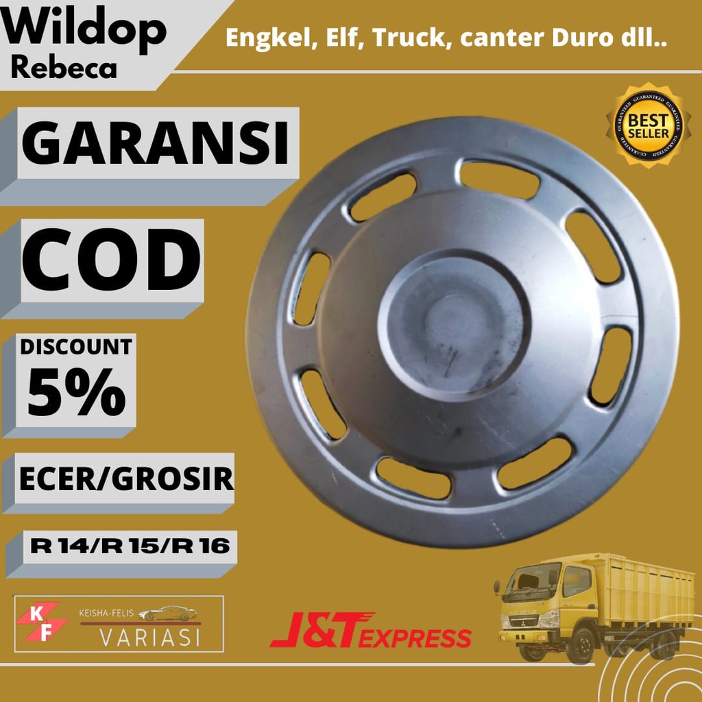Wildop Truk Ring 15 16 Plat Besi Bonus Dudukan