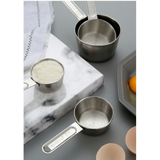 MEASURING CUP SPOON SET 8 IN 1 (SENDOK TAKAR) STAINLESS STEEL &amp; GOLD COLOR