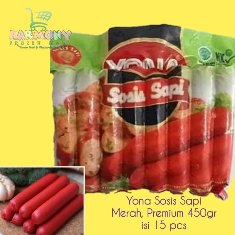 

Yona Sosis Sapi Merah 450gr isi 15 pcs