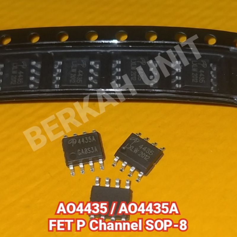 Mosfet smd 4435 AO4435 AO4435A pengganti UT9435 UTC9435 sop8 P-chanell