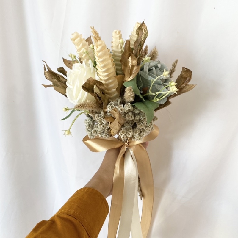 Buket bunga pernikahan lamaran Rustic bunga kering dried flower premium murah