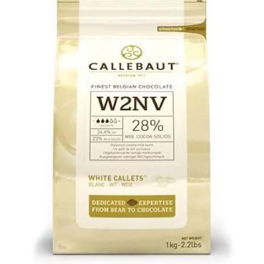 

Callebaut white 28% W2NV 200gr repack coklat putih cokelat belgian belgia callet Couverture
