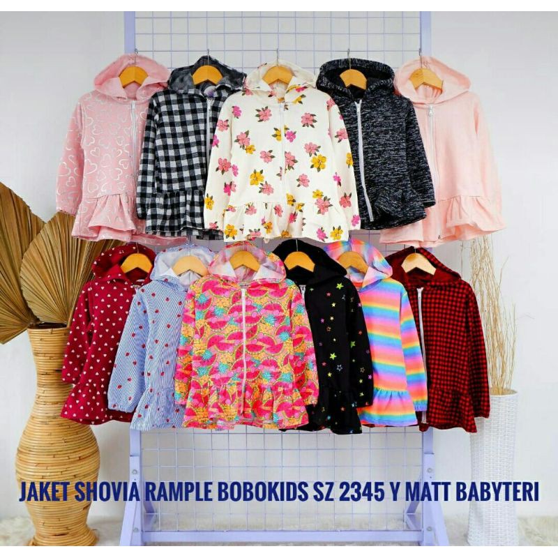 (Bisa Pilih Motif) Jaket Hodie Anak Perempuan Cewek Sovia Bobokids Usia 1-4 Tahun