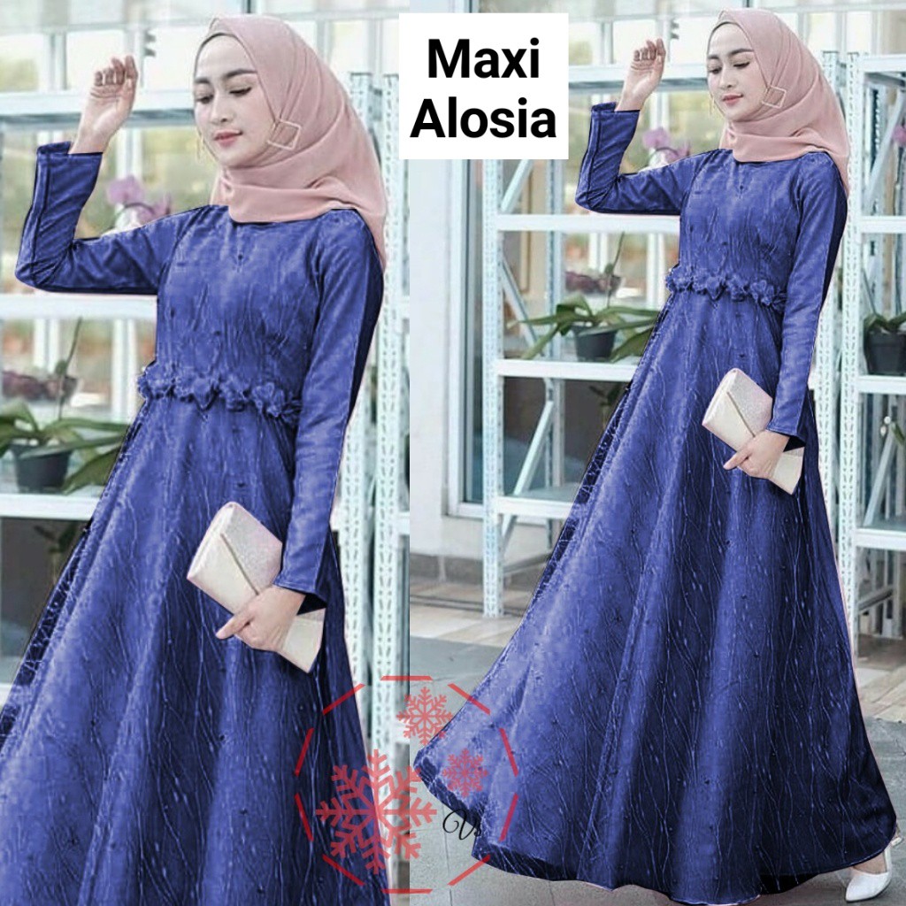 GAMIS BRUKAT MUTIARA MAXI ALOSIA / GAMIS PESTA / GAMIS MUSLIM KEKINIAN / GAMIS TERBARU PREMIUM