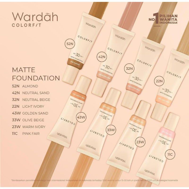 ❣️Rakkistore99❣️ Wardah Colorfit MATTE FOUNDATION SPF 30 PA+++ 25ml (100% Original)