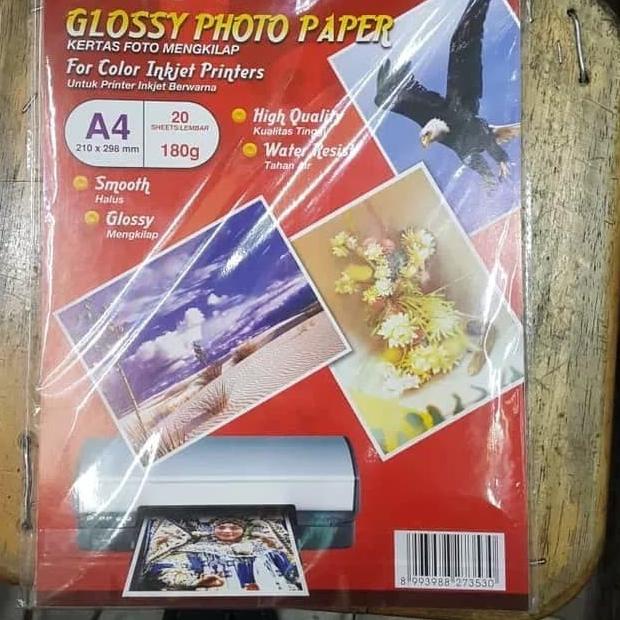 

glossy photo / foto paper / kertas foto Joyko A4 180 Gram