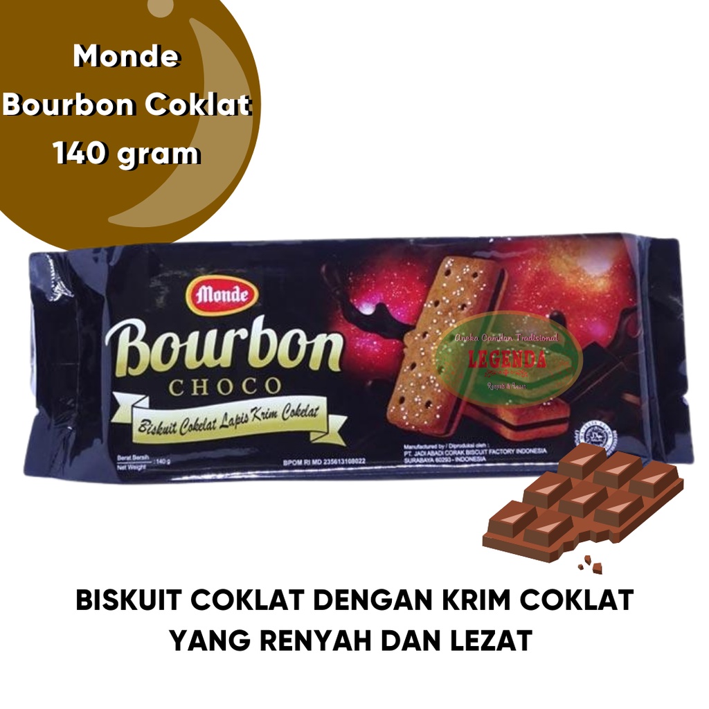 

Monde Bourbon Chocolate 140 gram biskuit rasa coklat