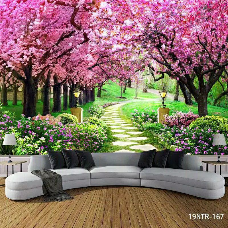 WALLPAPER CUSTOM WALLPAPER 3D WALLPAPER TAMAN SAKURA