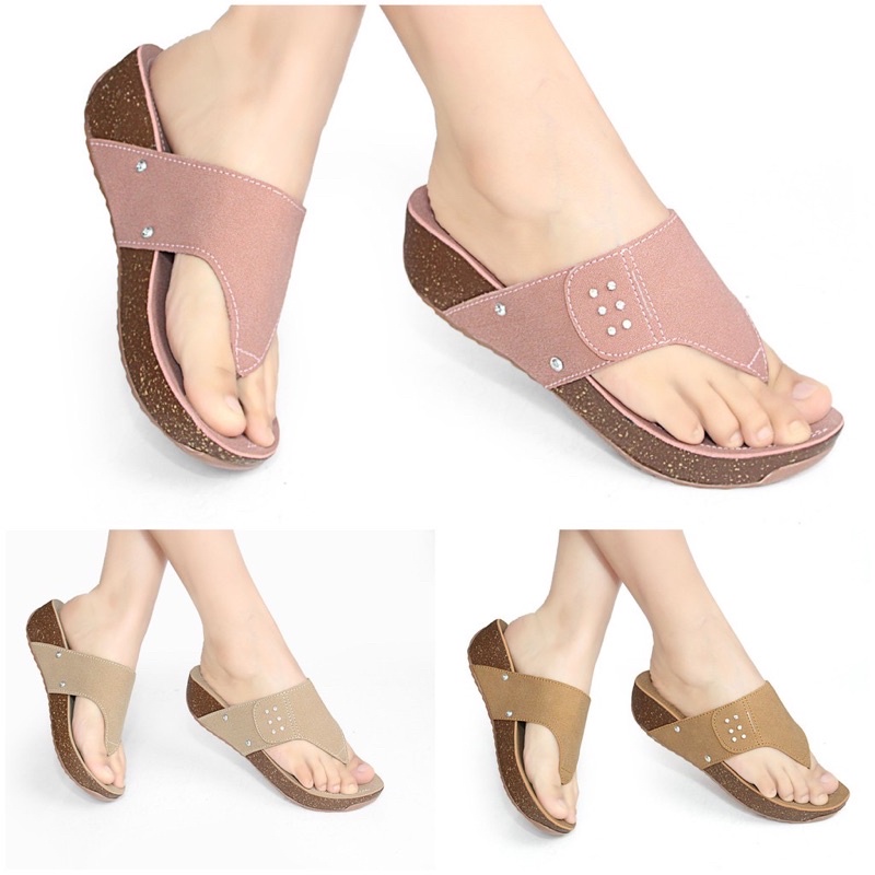 SANDAL JEPIT WANITA TERBARU SENDAL WEDGES MURAH TERLARIS WEJES KONDANGAN SED