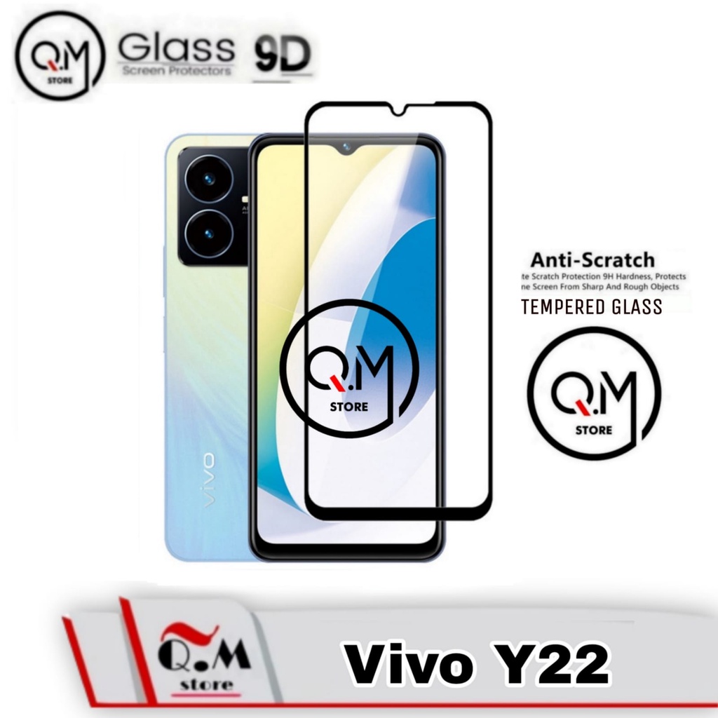 Tempered Glass Layar 9D Vivo Y22 New 2022 Anti Gores  Screen Guard Pelindung Layar