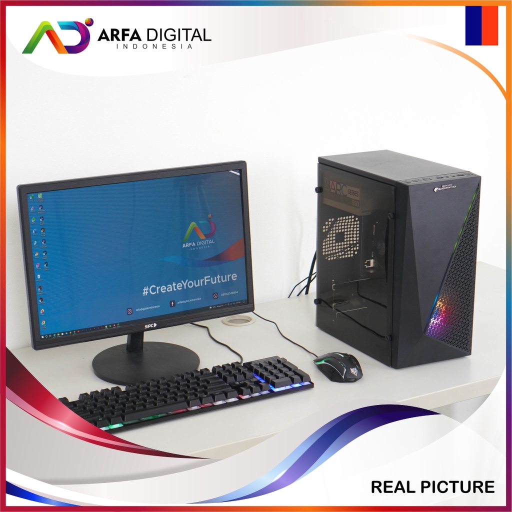 PC Rakitan Gaming Fullset Murah Siap Pakai Intel Core I7 3770 Ram 16GB HDD 500GB VGA 4GB DDR5 LED 24 Inch | CR02