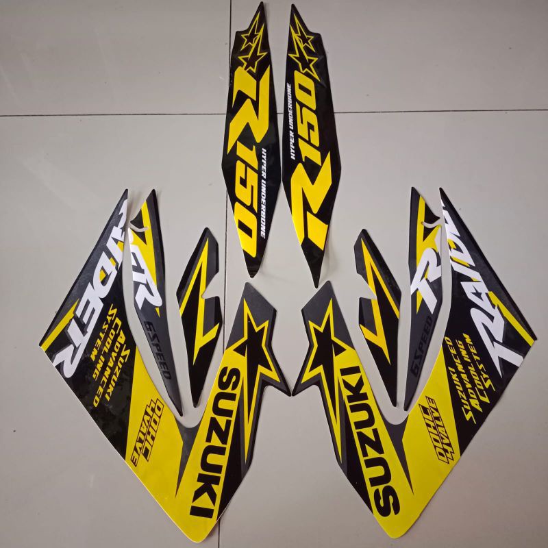 striping suzuki satria fu raider f 150 2014  2015 hitam kuning list thailand
