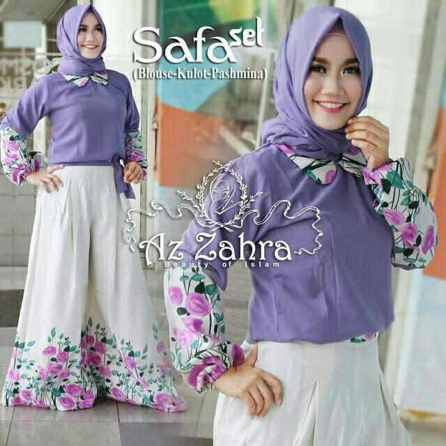 Setelan kulot katun #Safa set ori by AzZahra