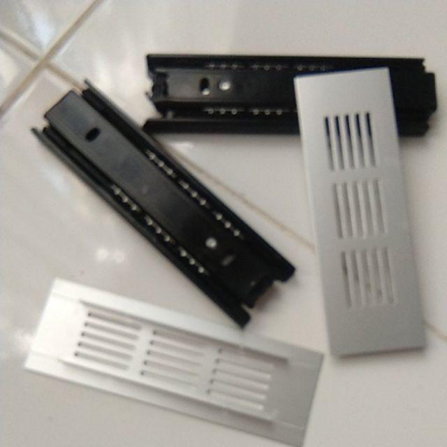 Lobang Angin Aluminium 5 X 15 Cm/lubang Hawa/saringan Udara/ventilasi Lemari