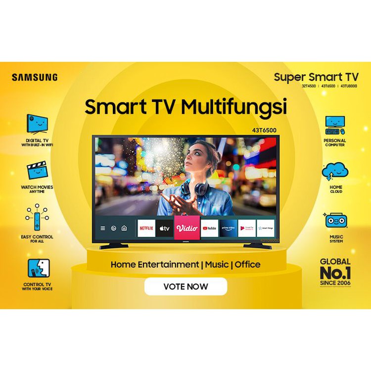 Tv Led Samsung Smart TV 43 inch UA43T6500 Seri 6 | Super Smart TV Samsung 43T6500-1