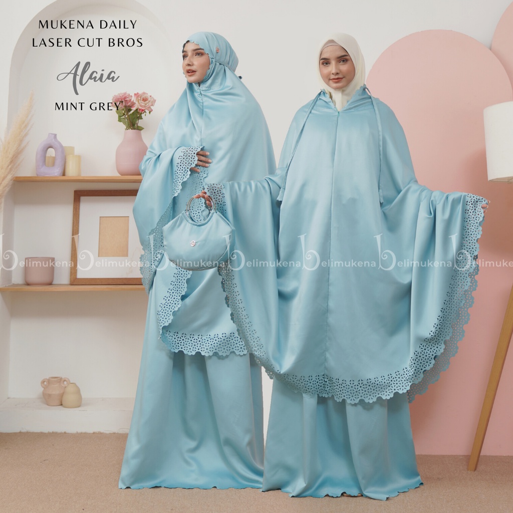 Mukena Dewasa Silky Daily Laser Cut Bros 2in1 Alaia