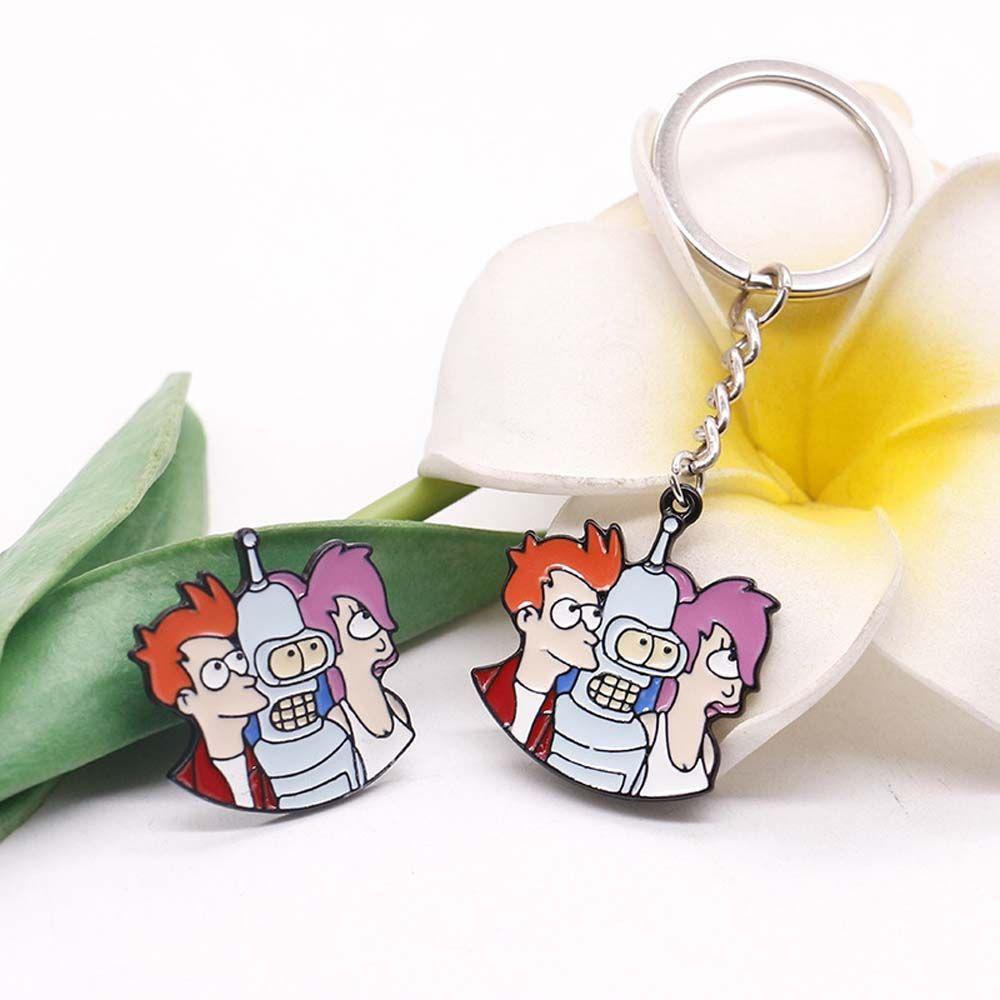 Lanfy Film Futurama Liontin Anak Kartun Terbang Ke Masa Depan Perhiasan Aksesoris Philip J.Fry Badge Lapel pin Gantungan Kunci