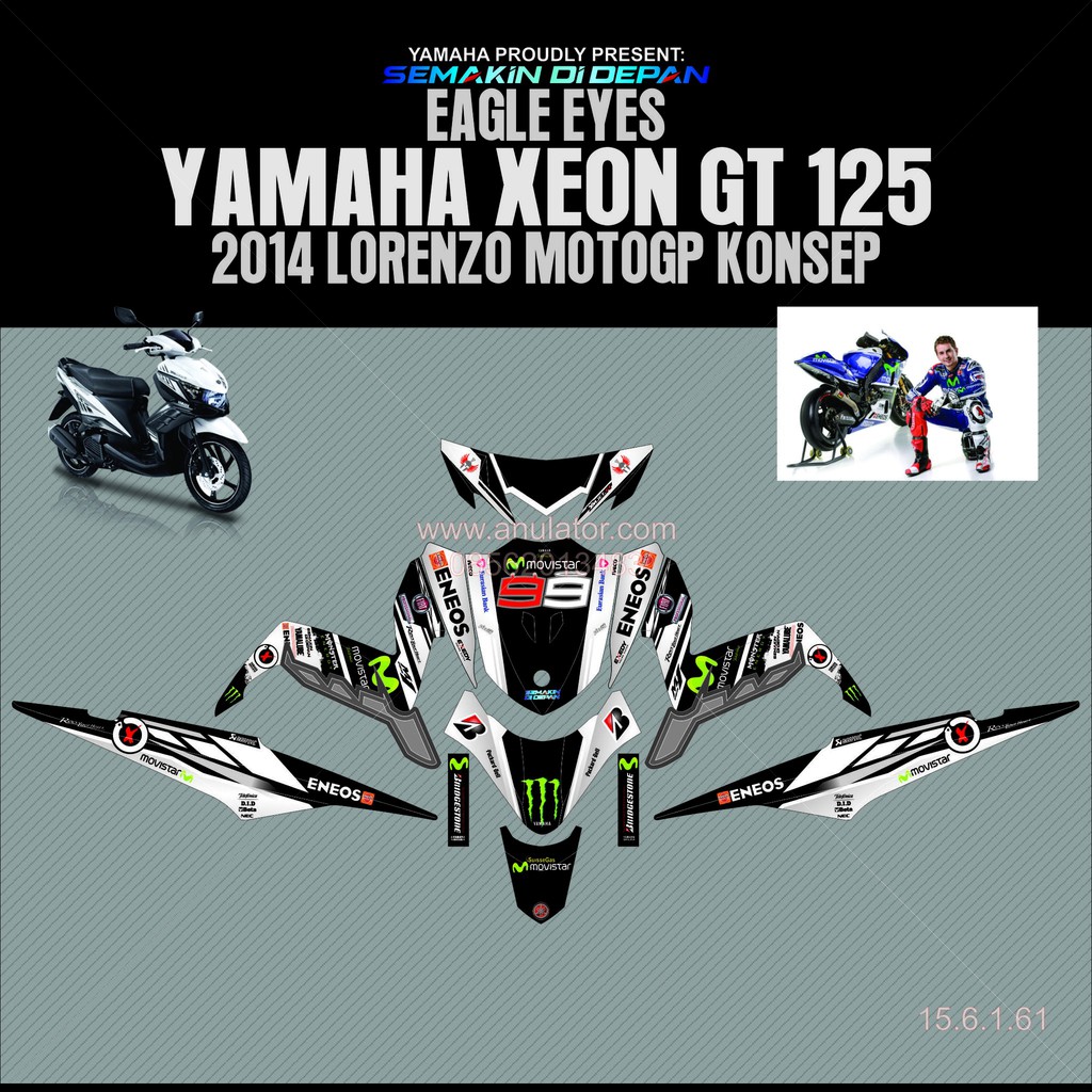 Sticker Striping Motor Stiker Yamaha Xeon Gt 125 Eagle Eyes Spec B