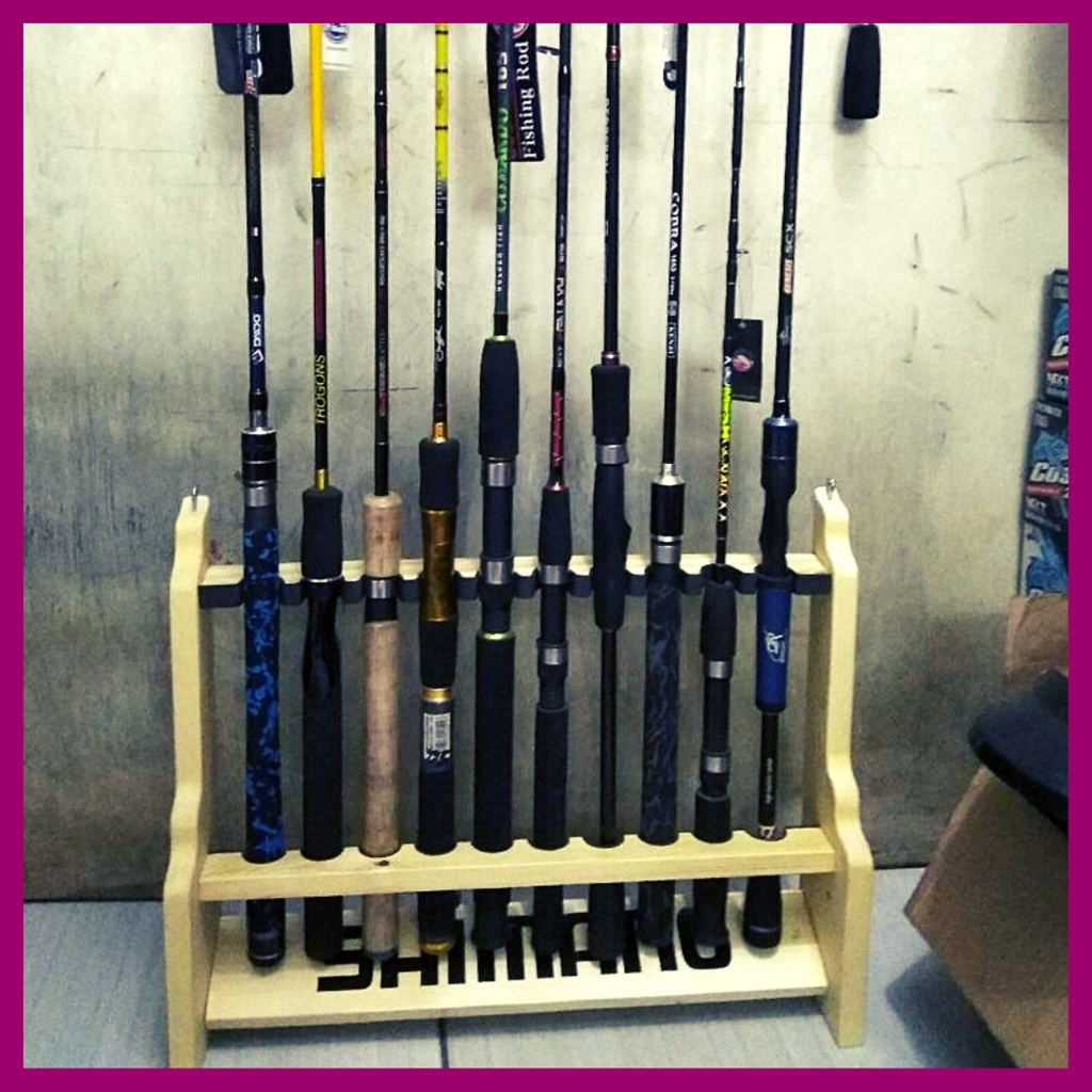 Rak joran pancing Rod Holder - Relix Nusantara Rod Rack - Rak Joran Pancing Isi Slot 6 7 8 10 Slot W