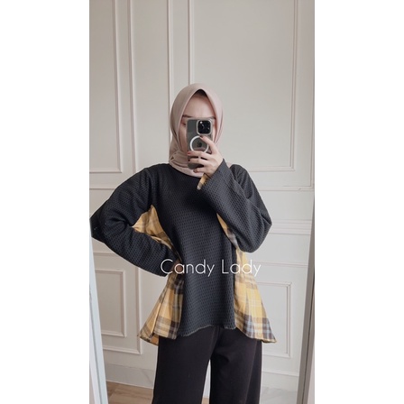 Yukia Flanel Combine Blouse