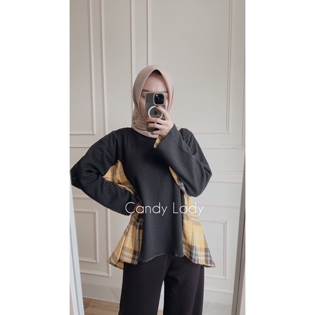 Yukia Flanel Combine Blouse