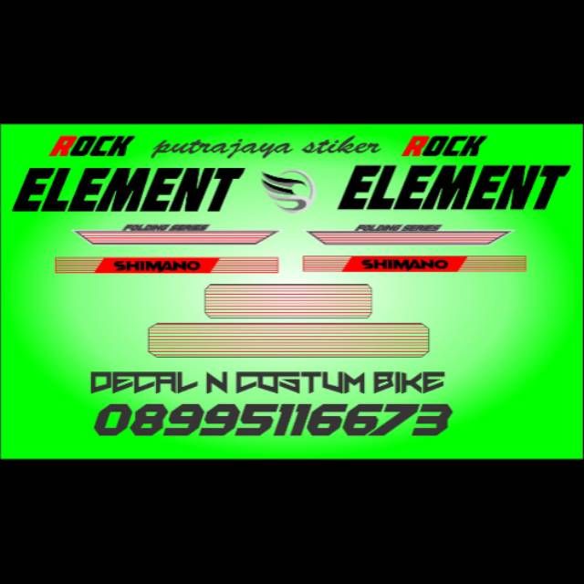 DECAL STIKER SEPEDA ELEMENT ROCK PUTIH