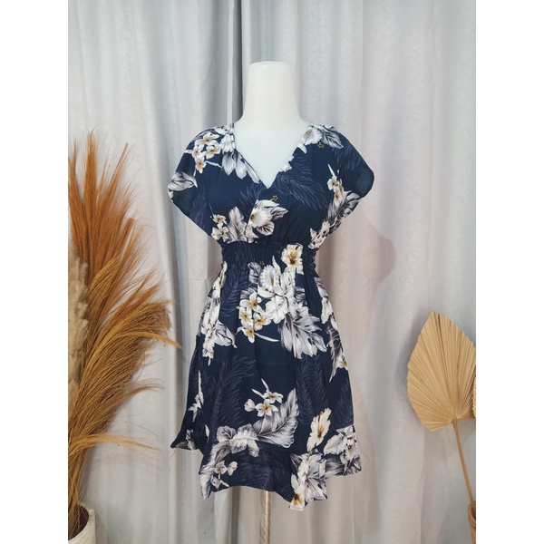 DASTER MINI MOZA RAMPEL BUSUI FRIENDLY MOTIF-Bulu Ayam Navy