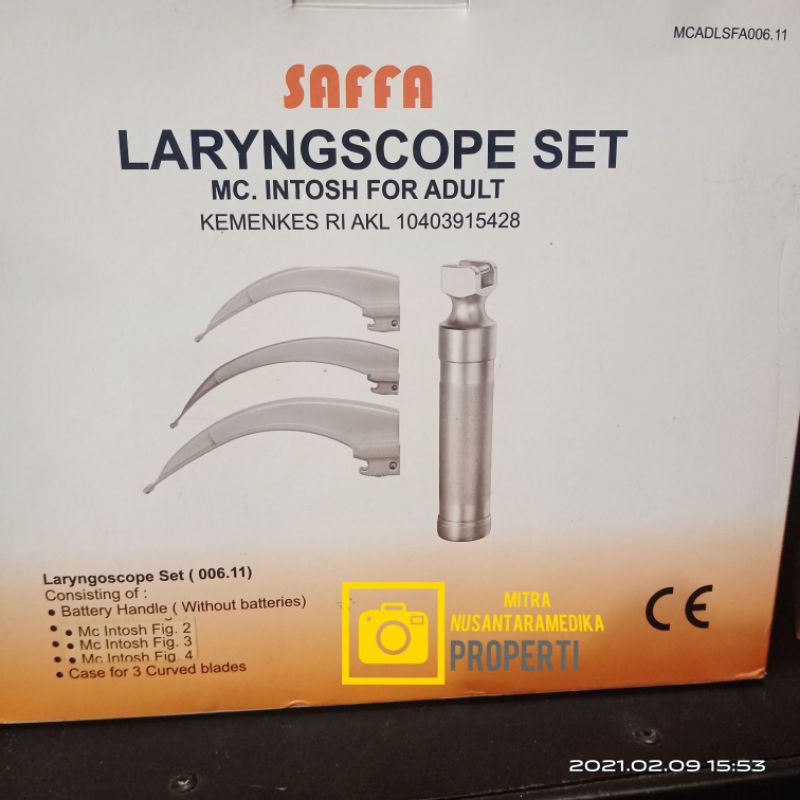 Laryngoskope Dewasa Saffa  Laryngscope saffa