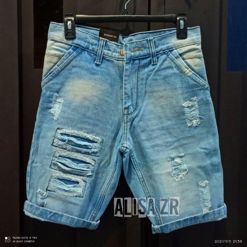 CELANA PENDEK PRIA JEANS SOBEK DISTRO