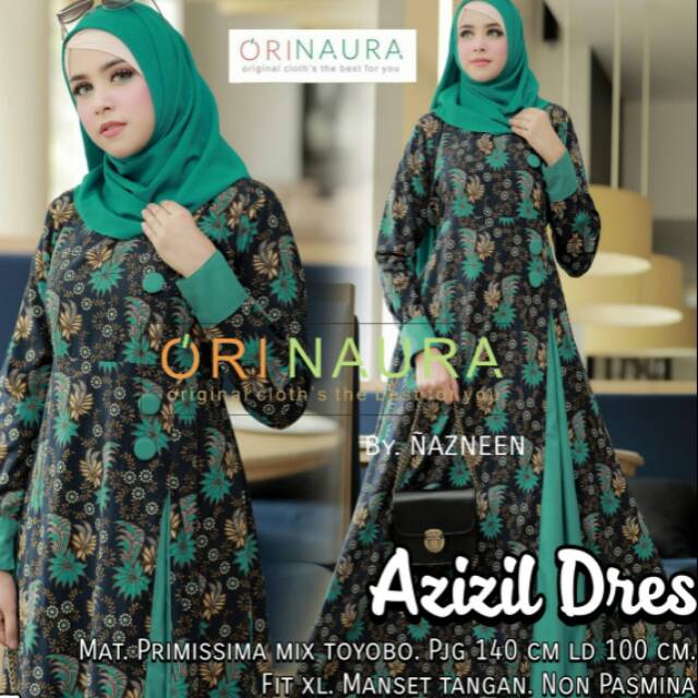 Gamis Azizil Dress / Dress bahan Primisima mix toyobo / Gamis