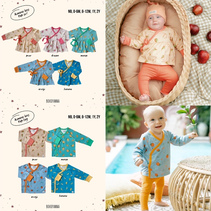 Bohopanna Kimono Long Top NB-2th / Setelan Bayi