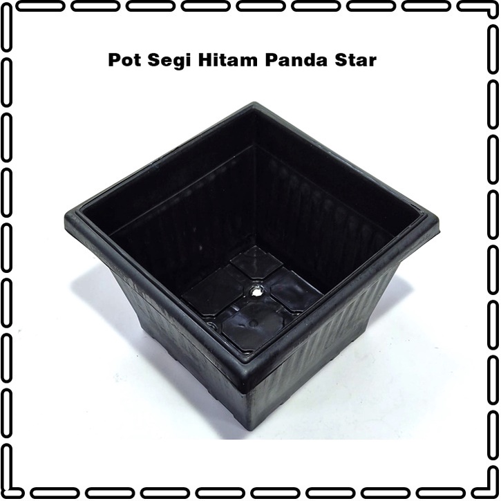 RML764D Pot Tanaman Segi 30 Bata/Hitam Panda Star