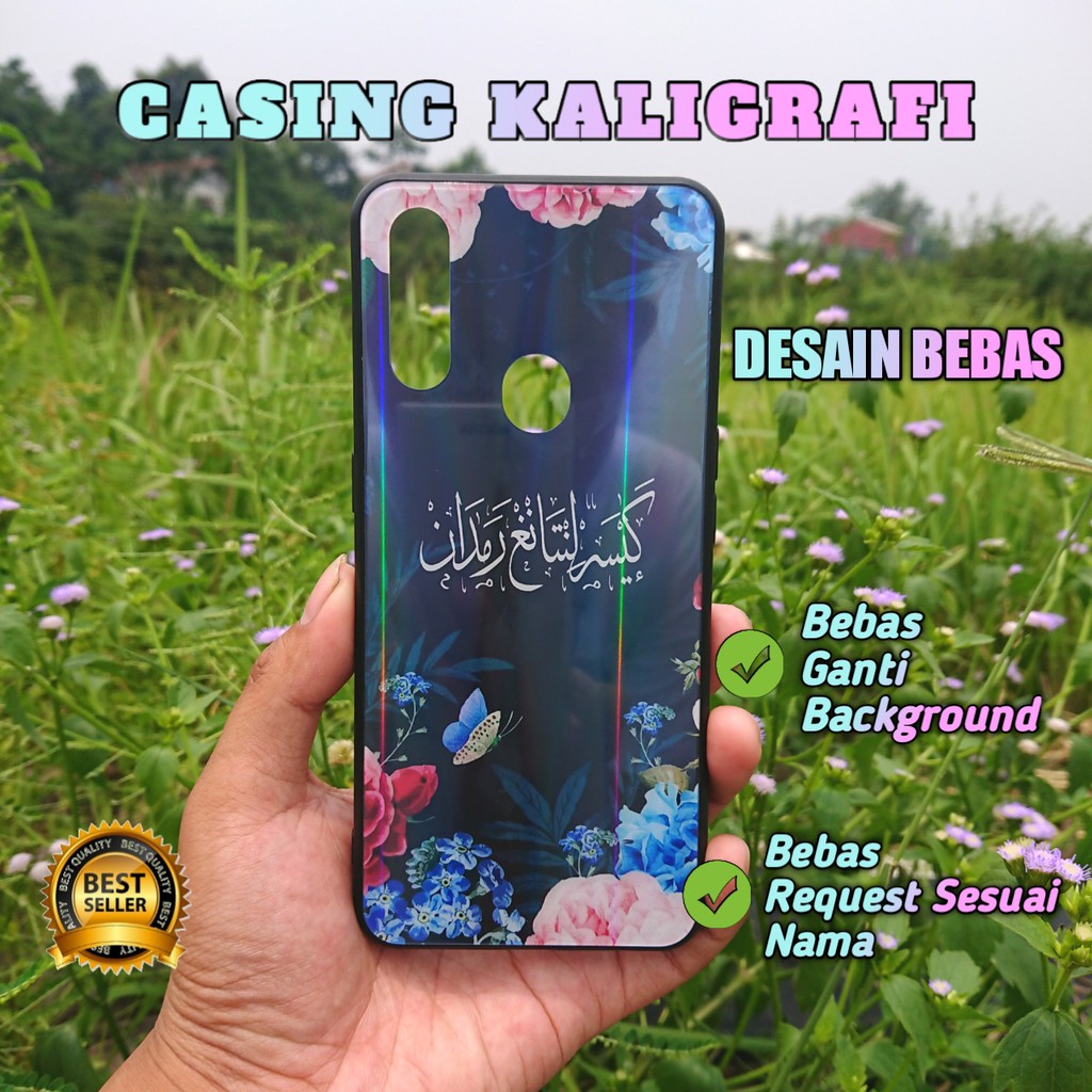 Case HP Custom Casing Glass Glossy Bening / Aurora Kaligrafi Nama desain gambar foto sukasuka