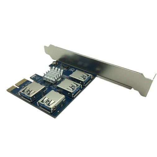 PCIE PCI Express USB 3.0 4Port Internal for Riser Mining Bitcoin