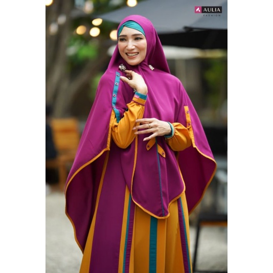 Set GAMIS SYAR'I AULIA FASHION ASLI ORIGINAL TERBARU DESEMBER AGHNIA MUSTARD BURGUNDI