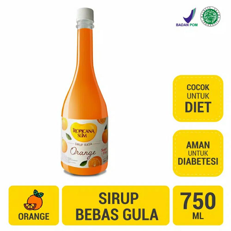 

tropicana slim syrup orange jeruk 750ml sugar free