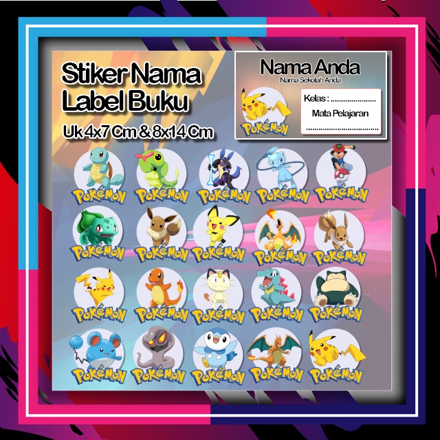 

Stiker Pokemon pikachu pikacu Karakter Lucu Custom Lebel Nama cromo murah 20 Varian berbeda Octane Pelajaran sekolah No 3